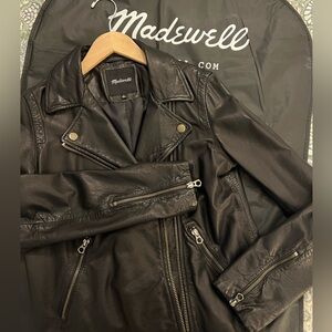 Madewell brass hardware leather jacket
